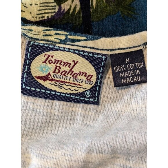 Tommy Bahama Hawaiian Maxi Dress Womens Medium Cotton Tropical Birds Palm Trees - Picture 5 of 7